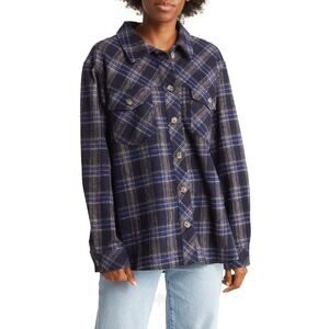 NORDSTROM SANCTUARY 🆕 Blue Plaid Shacket | Oversized Flannel Jacket